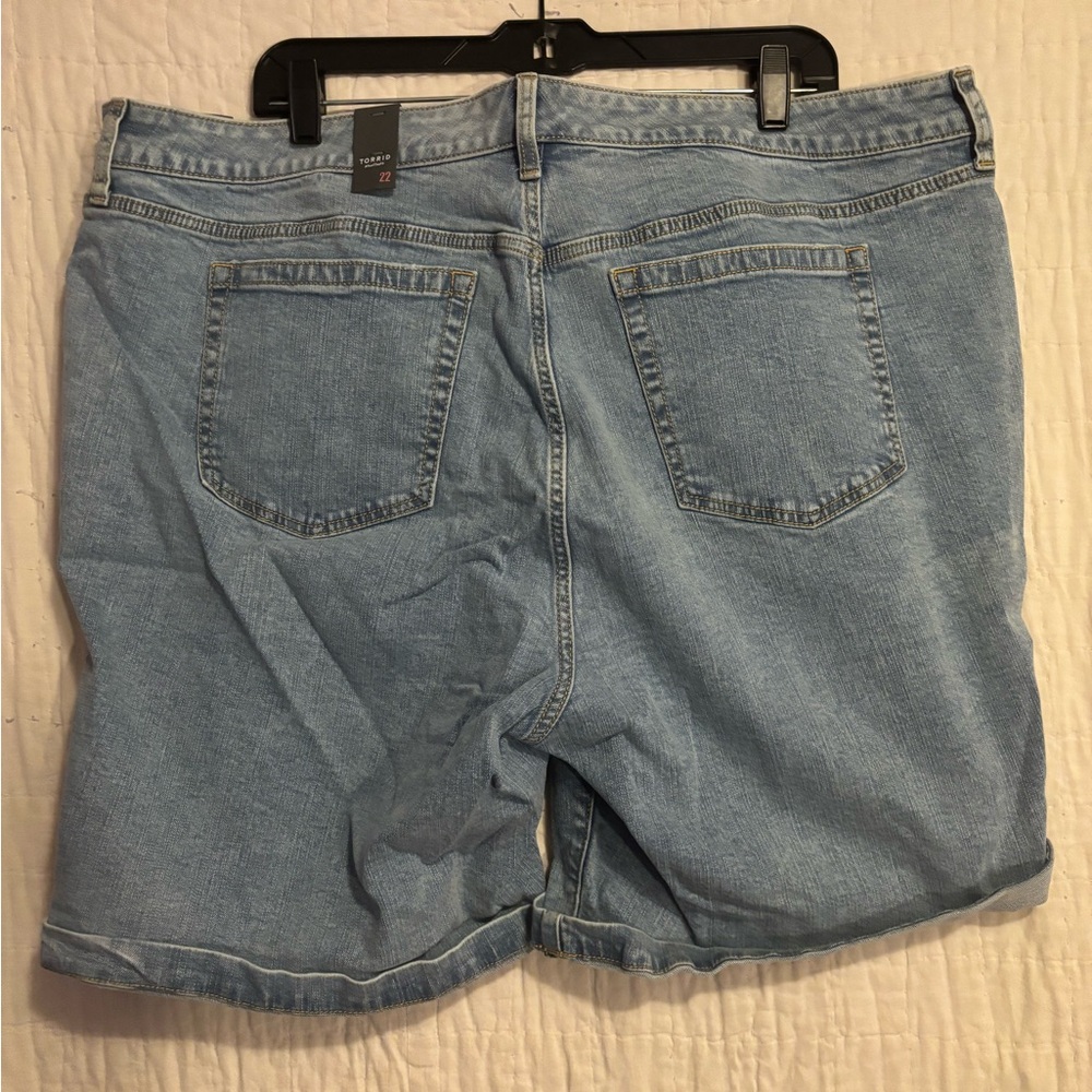 Torrid Light Blue Boyfriend Bermuda Shorts